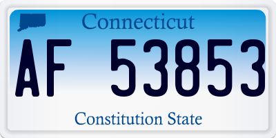 CT license plate AF53853