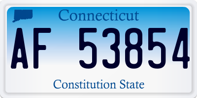 CT license plate AF53854