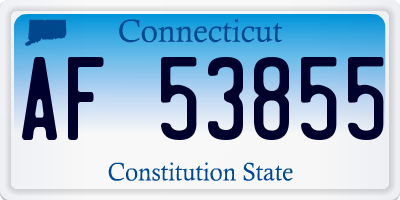 CT license plate AF53855