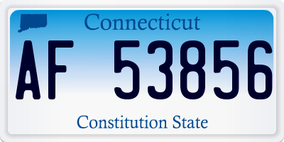 CT license plate AF53856