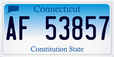 CT license plate AF53857