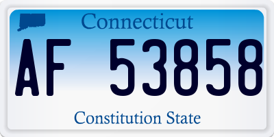 CT license plate AF53858