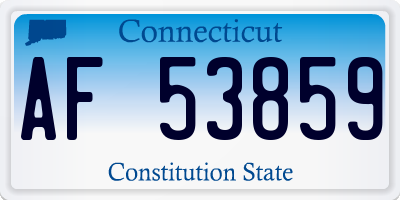 CT license plate AF53859