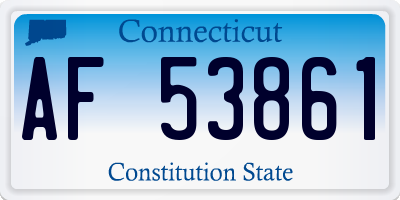 CT license plate AF53861