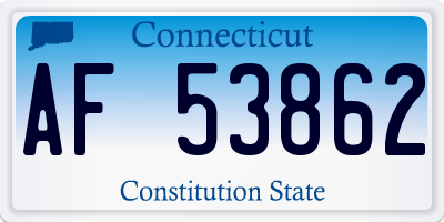 CT license plate AF53862