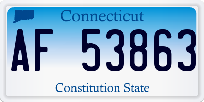 CT license plate AF53863
