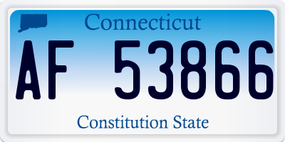 CT license plate AF53866