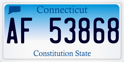 CT license plate AF53868