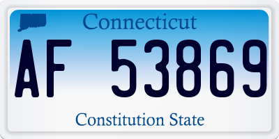 CT license plate AF53869