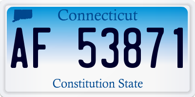 CT license plate AF53871