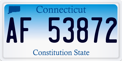 CT license plate AF53872