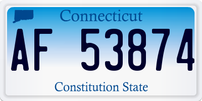 CT license plate AF53874
