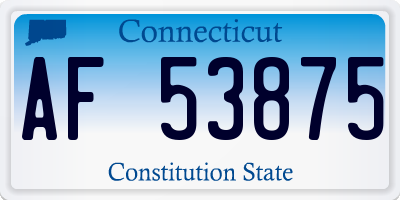 CT license plate AF53875