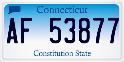 CT license plate AF53877