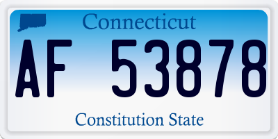 CT license plate AF53878