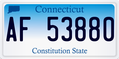 CT license plate AF53880