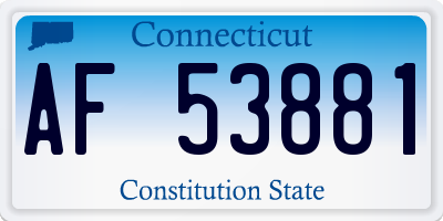 CT license plate AF53881