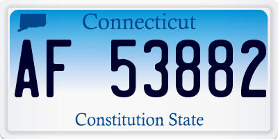 CT license plate AF53882
