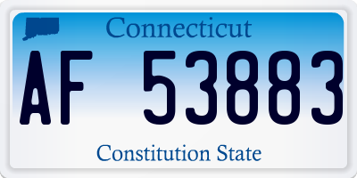 CT license plate AF53883