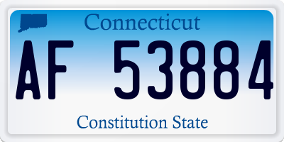 CT license plate AF53884
