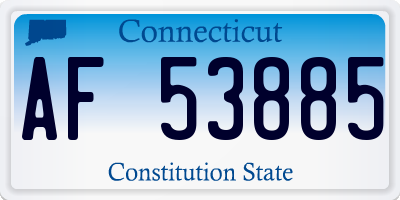 CT license plate AF53885