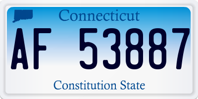 CT license plate AF53887