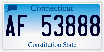 CT license plate AF53888