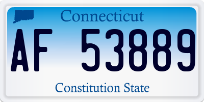 CT license plate AF53889
