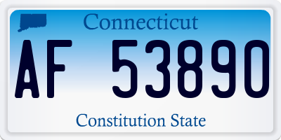 CT license plate AF53890