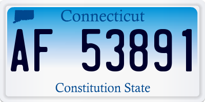 CT license plate AF53891
