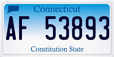 CT license plate AF53893