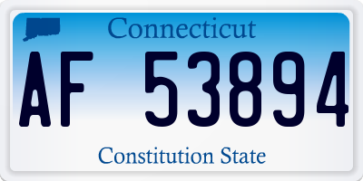CT license plate AF53894