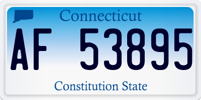 CT license plate AF53895