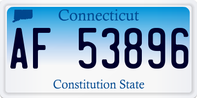 CT license plate AF53896