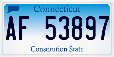 CT license plate AF53897