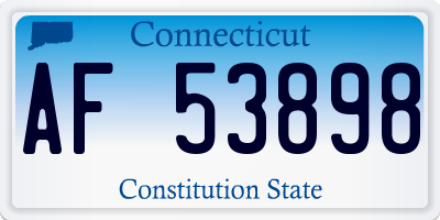 CT license plate AF53898