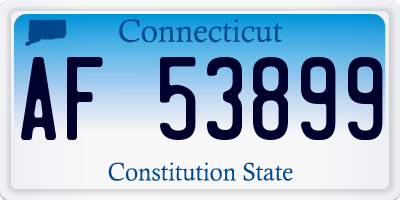 CT license plate AF53899