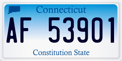 CT license plate AF53901