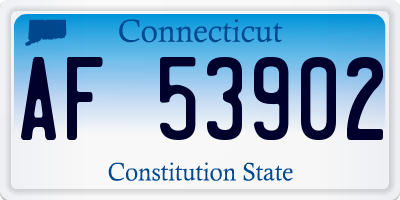 CT license plate AF53902
