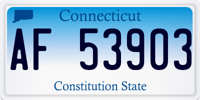 CT license plate AF53903