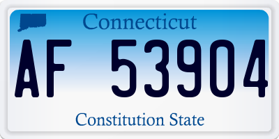 CT license plate AF53904