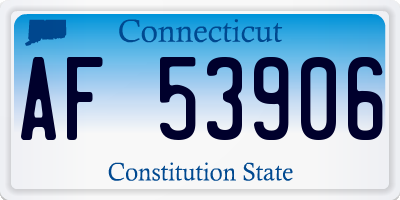 CT license plate AF53906