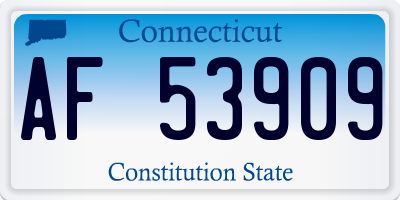 CT license plate AF53909