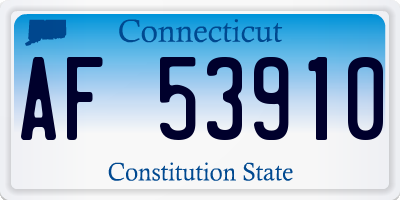 CT license plate AF53910
