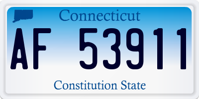 CT license plate AF53911