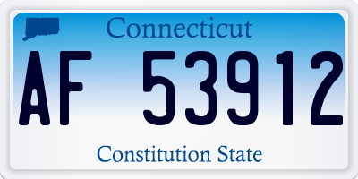 CT license plate AF53912
