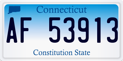 CT license plate AF53913