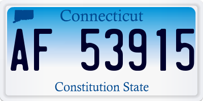 CT license plate AF53915