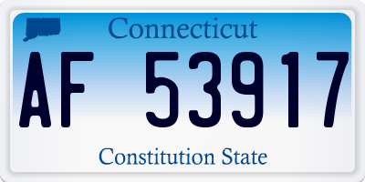 CT license plate AF53917