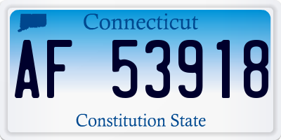 CT license plate AF53918